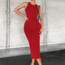 Stylecast X Slyck Round Neck Bodycon Midi Dress-picture-44