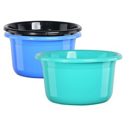 Kuber Industries Green & Black 3 Pieces Light Weight Bath Tubs-76