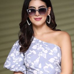 Oomph! Women Floral Printed One Shoulder Crop Top-image-29