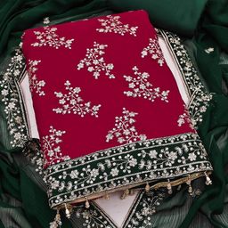 HERE&NOW Floral Embroidered Unstitched Dress Material-image-97