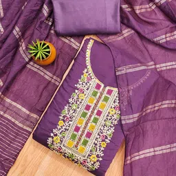 Rangtulika Ethnics Embroidered Unstitched Dress Material-picture-13