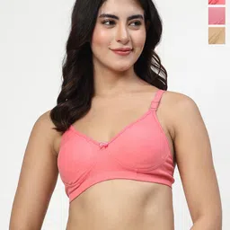 LILY Pack Of 3 Full Coverage Non Padded All Day Comfort Everyday Bra-58
