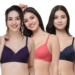College Girl Women Pack of 3 Full Coverage Padded Bra-picture-10