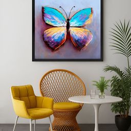 999Store Blue & Purple Butterfly Printed Canvas Wall Art-image-6