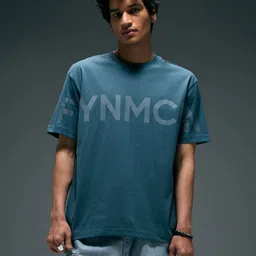 Flying Machine Men Brand Logo Printed Drop-Shoulder Sleeves Applique T-shirt-image-46