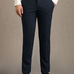 Luxure by Louis Philippe Men Slim Fit Flat Front Formal Trouser-picture-19