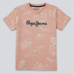 Pepe Jeans Boys Floral Printed Pure Cotton Pockets T-shirt-image-19
