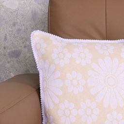 Saral Home White & Beige Set of 3 Floral Square Cushion Covers-image-66
