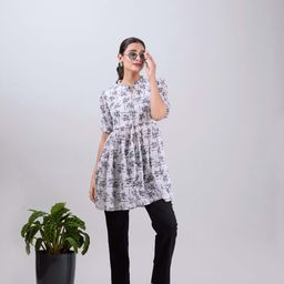 Amarasha Floral Printed Tie-Up Neck Georgette Fit & Flare Dress-image-21
