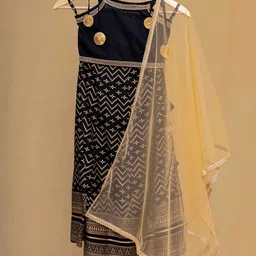 HERE&NOW Girls Ready to Wear Lehenga & Blouse With Dupatta-picture-52