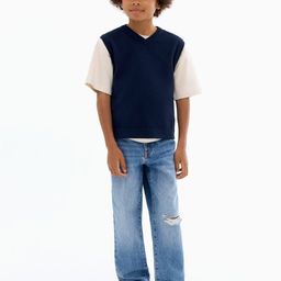Mango Kids Boys Regular Fit Mid-Rise Ripped Light Fade Jeans-picture-38