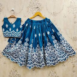 Helene Girls Embroidered Thread Work Ready to Wear Lehenga &-picture-16