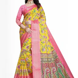 J 6 DESIGNER Floral Printed Saree with Blouse Piece-picture-46