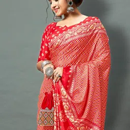 Mitera Silk Blend Block Print Saree image 4