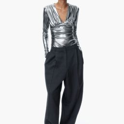 H&M Draped V-Neck Thong Bodysuit-picture-1