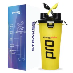 STRAUSS Yellow & Black Single Plastic Printed Water Bottle-image-52