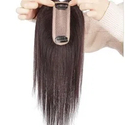 2 Clip Topper Front and Scalp Cover Up extensions Brown Hair Extension-12