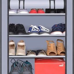 4-Tier Adjustable Cloth Storage Organizer Heavy Duty Plastic Micro Fiber Collapsible Wardrobe-image-79