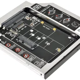 ULTRABYTES 9.5 Caddy SATA,MSATA NGFF B/M-Key SSD to Slimline SATA 13Pin Caddy Case 2.5 inch Combo M.2 NGFF B-Key & mSATA SSD to SATA 3.0 CASE.-20