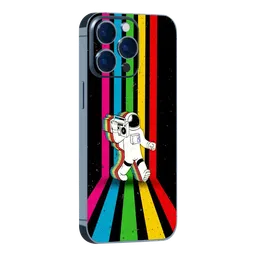 QUIX Retro Astronaut Stylish Skin TPU & Vinyl Back Cover for Apple iPhone 14 Pro Max (Supports Wireless Charging, Multi Color)-3