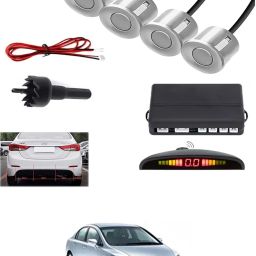 4Silver Parking Sensor With LED Display Increased Safety For Car-64 Universal 4 Silver Reverse Parking Sensor With LED Display For Cars-64 Parking Sensor-image-39