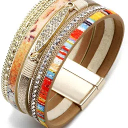 multicolor swarovski crystal shimmer broad bracelet Women Wrist Band-image-70