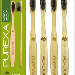 Bamboo Charcoal Toothbrush, Soft brush - (Pack of 4), With Charcoal Infused BPA free Grade 4 Nylon Soft Bristles Soft Toothbrush-15