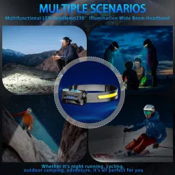ecosky USB Rechargeable Headtorch Light For Emergency and Outdoor with Smart Sensor 7 hrs Torch Emergency Light image 4