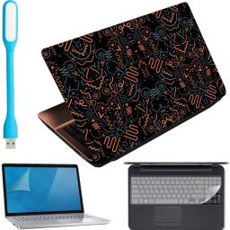 Anweshas 4in1 Combo of Premium Quality Spiral Abstract Laptop Skin with Usb Led Light, Key Guard and Screen Guard for 15.6 inches Laptop Combo Set-image-15