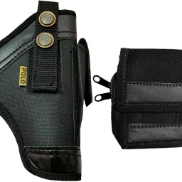 Nylon 9 mm Revolver Pistol Racquet Black Carry Case Pouch Pistol/Gun Cover Free Size-picture-11