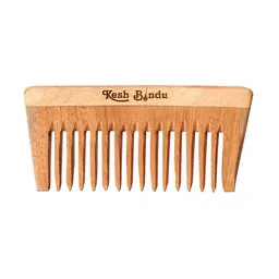 KeshBindu Handmade Neem Wood Broad Tooth Anti-Dandruff Comb - Beige-26