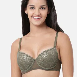 Enamor Green Balconette Bra Underwired Lightly Padded F042-image-82