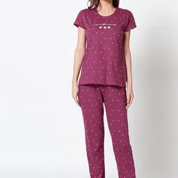 Zeyo Women Burgundy Self Design-46