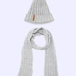 Bharatasya Kids Grey Beanie with Muffler-image-49