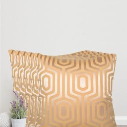 Home Mustard & Gold-Toned Set of 5 Self Design Square Cushion Covers-image-7