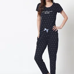 Zeyo Women Navy Blue Self Design-42