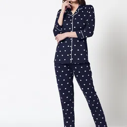 Zeyo Women Navy Blue Self Design-picture-12