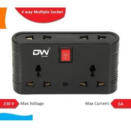 Digway 3 pin Multi Plug Point | Cordless Wall Socket, Universal Sockets and 1 Switches (Pack of 2) image 4