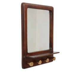 ellementry Brown Mirror with Shelf & Hooks image 3