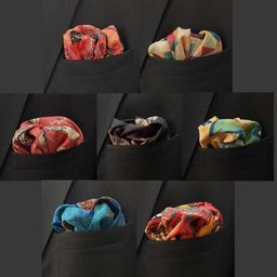 the tie hub Multi Pattern Polyester Satin Pocket Square Combo Set For Men image 2