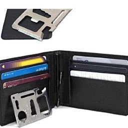 VENEKETY Multi-Purpose 11 in 1 Credit Card Size Wallet Ninja Pocket Tool Small Silver image 5
