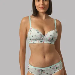 Soie Printed Mid Rise Full Coverage Snug-Fit Lacy Basic Briefs image 4