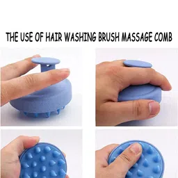 Getmecraft Shampoo Brush & Scalp Scalp Scrubber For Dandruff Removal - Blue image 2
