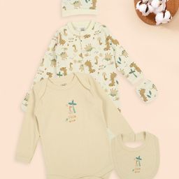 MeeMee Infants 5-Pcs Printed Pure Cotton Baby Apparel Gift Set-45