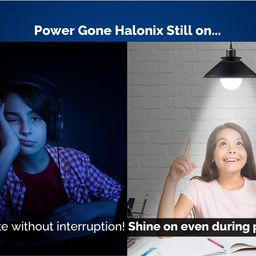 Halonix 14W Emergency Bulb | Rechargeable For Power Cuts Backup : 4Hrs Cool Day Light Pack Of 2 Light, B22D, Led image 3