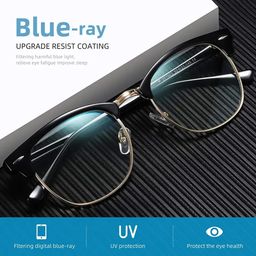 Dervin Blue Light Blocking Blue Cut Zero Power anti-glare Square Eyeglasses, Frame for Eye Protection from UV by Computer/Tablet/Laptop/Mobile image 5
