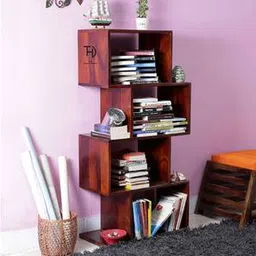 the home dekor Zag Solid Wood Bookshelf in Melamine Finish-picture-13