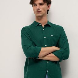 THE BEAR HOUSE Spread Collar Slim Fit Casual Shirt-image-24