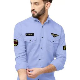 GREENFLAIR Men Classic Fit Spread Collar Solid Casual Shirt-image-91