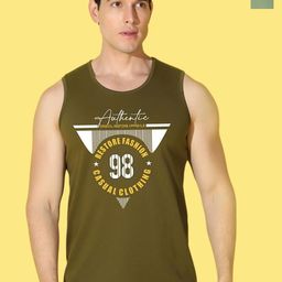WOOSTRO Pack Of 2 Printed Super Combed Cotton Gym Vests VWS26(98 LGTGREEN)(98 OLIVE)-image-69
